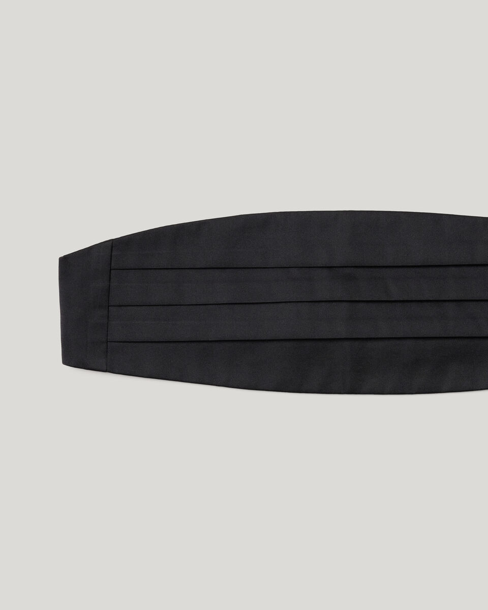 Satin Cummerbund, Black, hi-res
